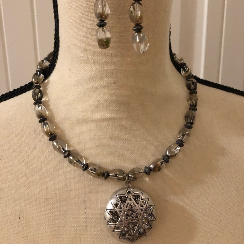Glasshouse custom made necklace and earring set